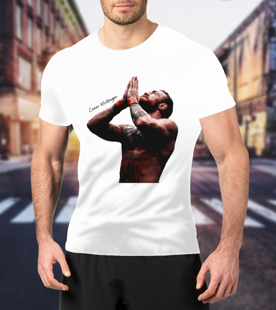 Conor McGregor Returning Pray Pose Tattooed MMA Fighter T-Shirt