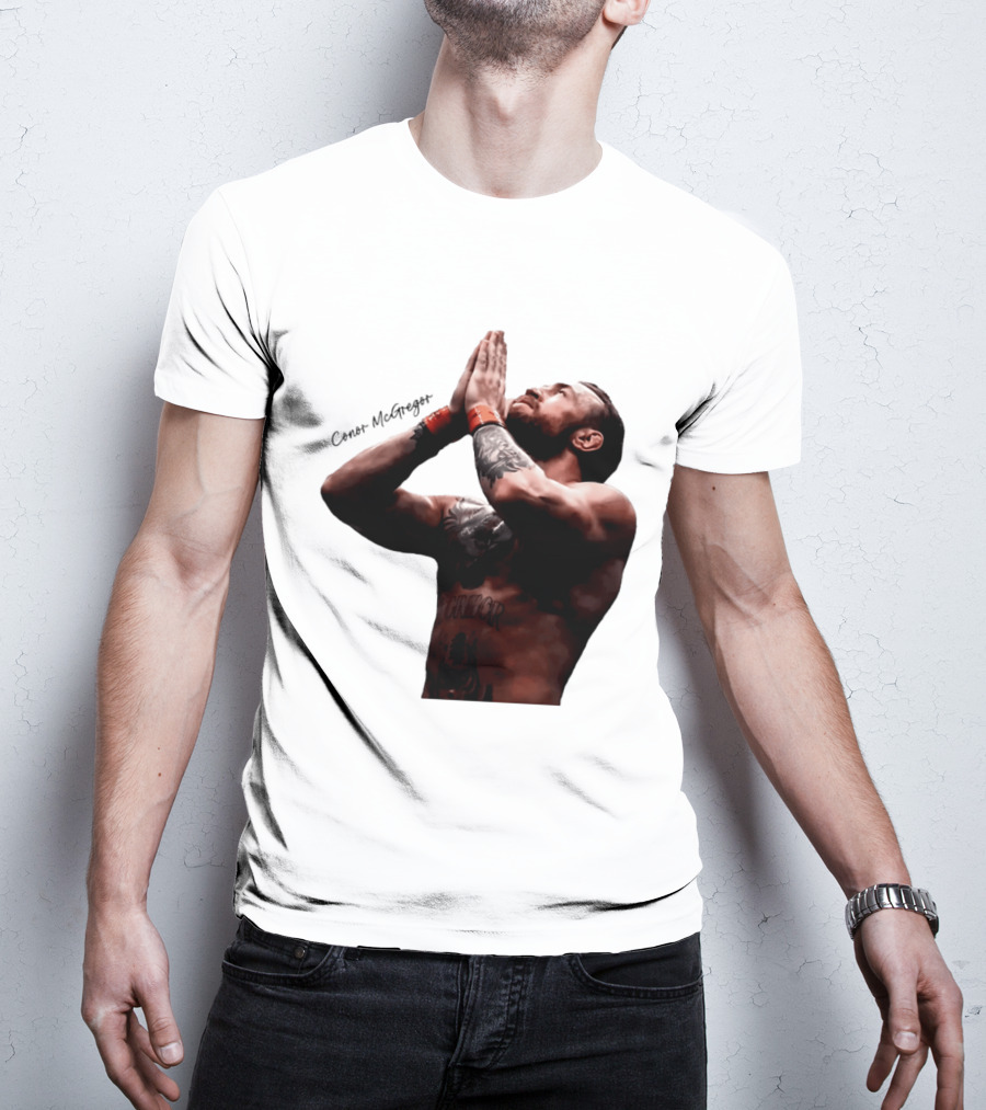 Conor McGregor Returning Pray Pose Tattooed MMA Fighter T-Shirt