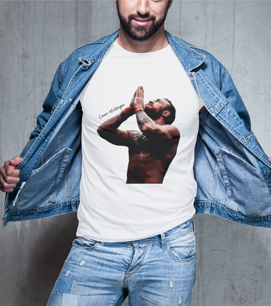 Conor McGregor Returning Pray Pose Tattooed MMA Fighter T-Shirt