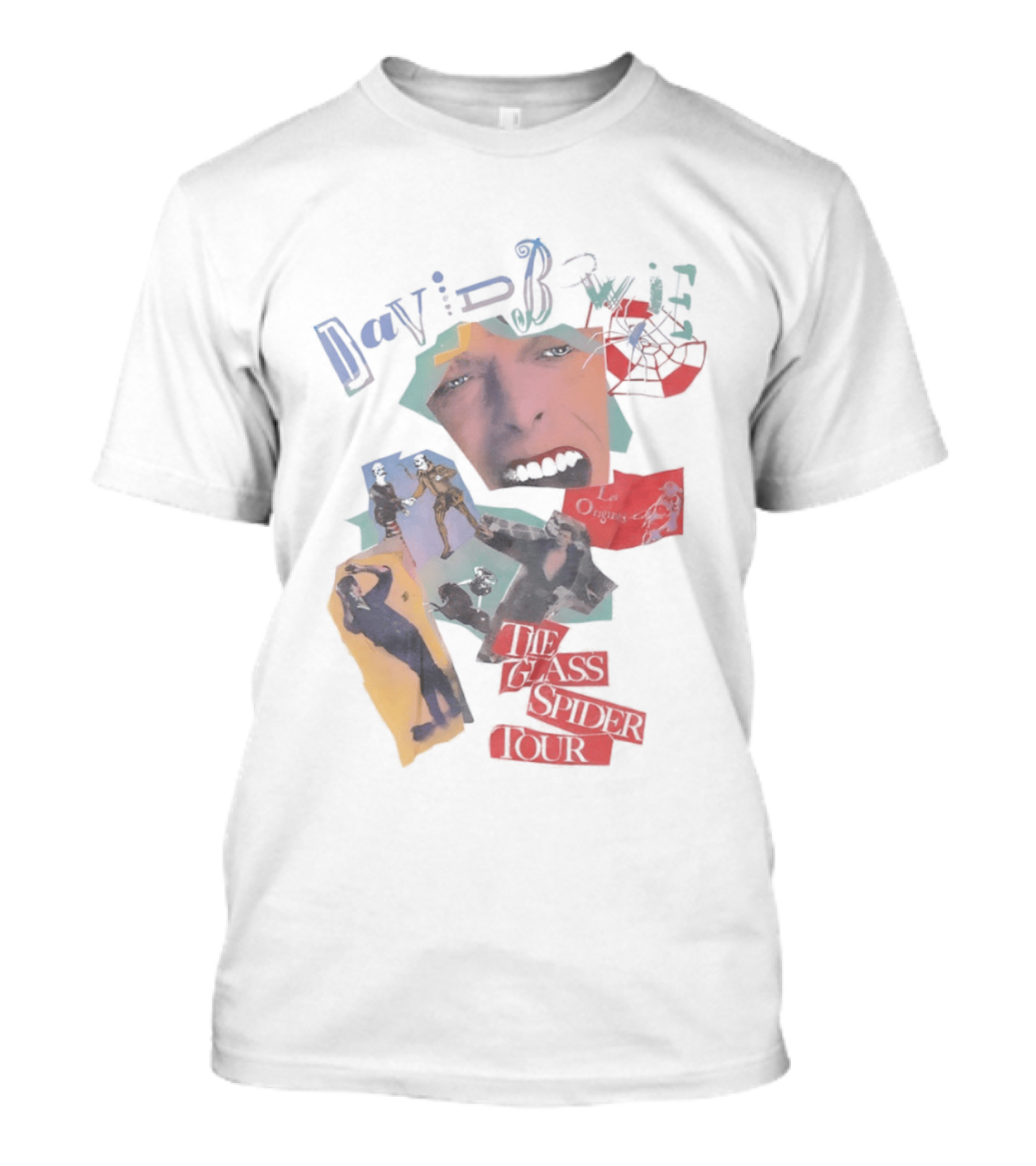 David Bowie The Glass Spider Tour Collage Face 80s Legends T-Shirt