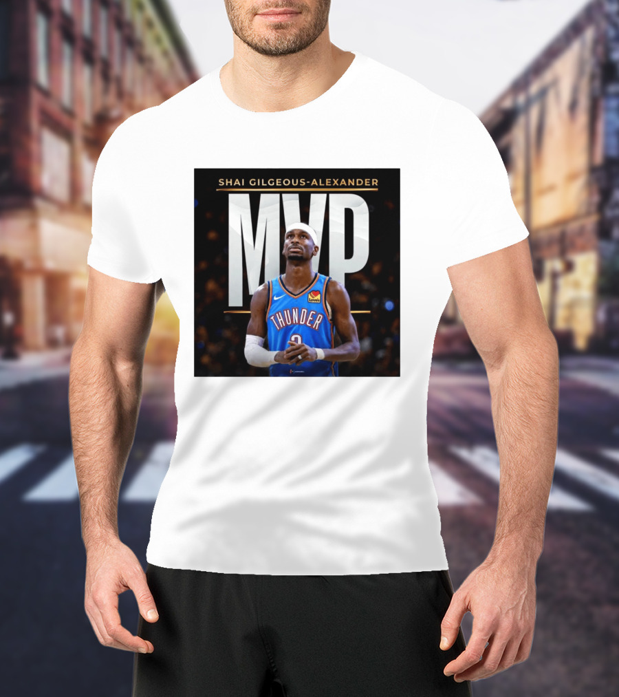 Shai Gilgeous Alexander Thunder MVP Celebration T-Shirt