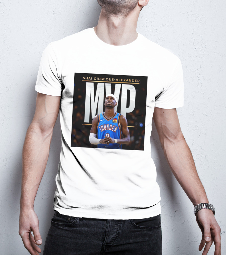 Shai Gilgeous Alexander Thunder MVP Celebration T-Shirt