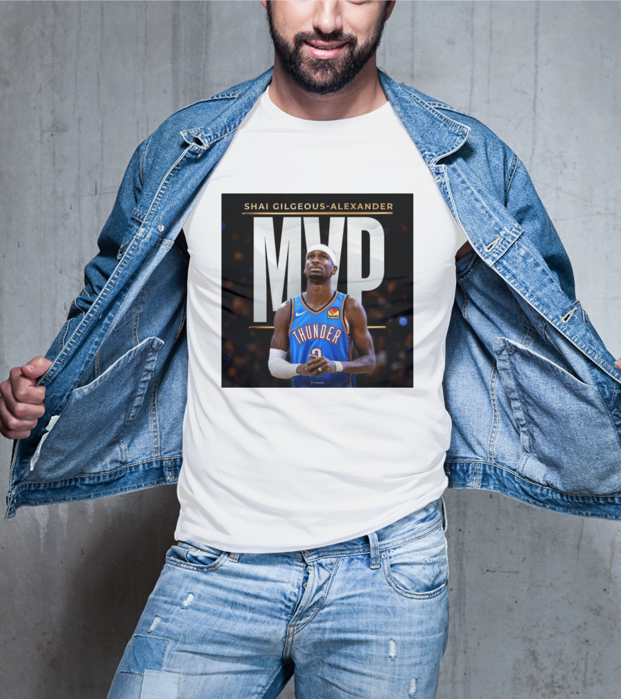 Shai Gilgeous Alexander Thunder MVP Celebration T-Shirt