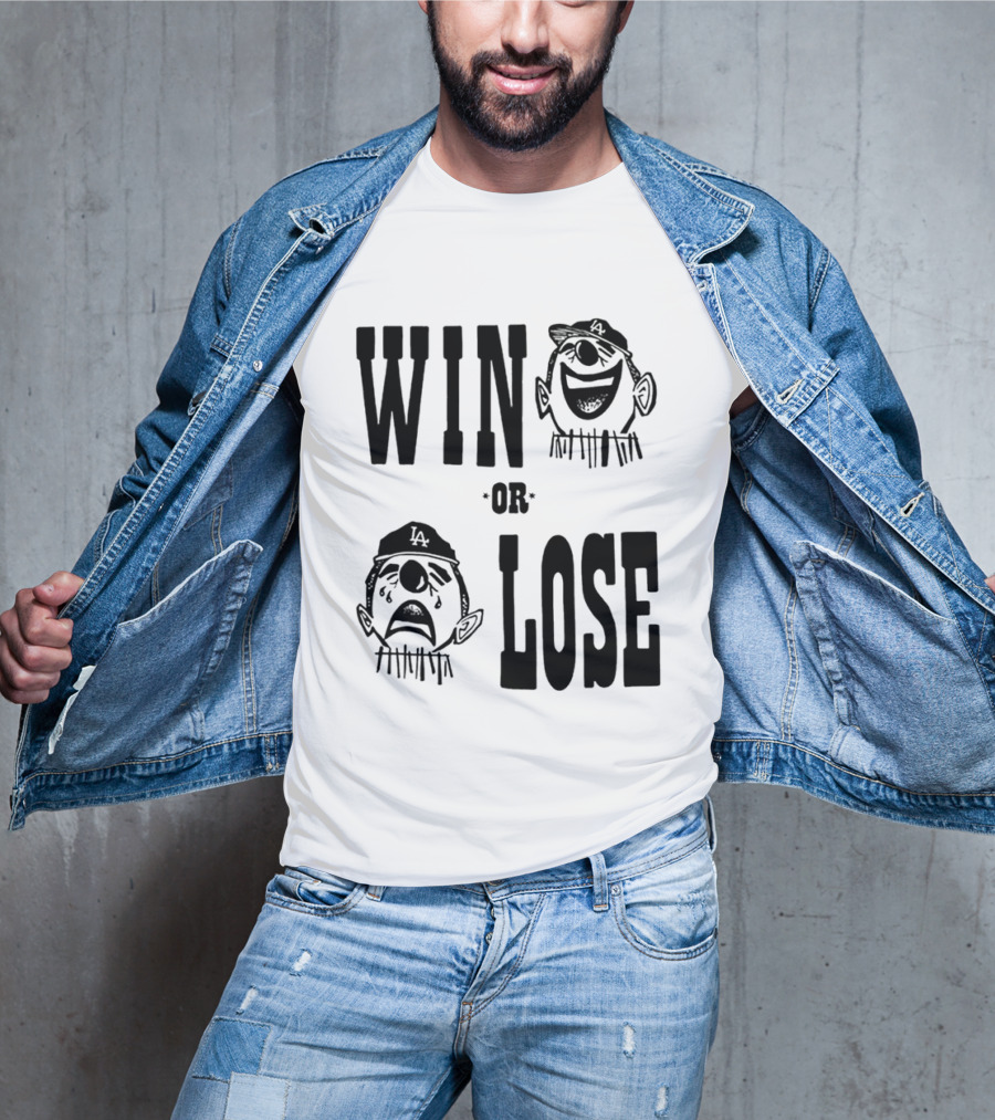 Win Or Lose Laughing Crying Clown LA Baseball Fan T-Shirt