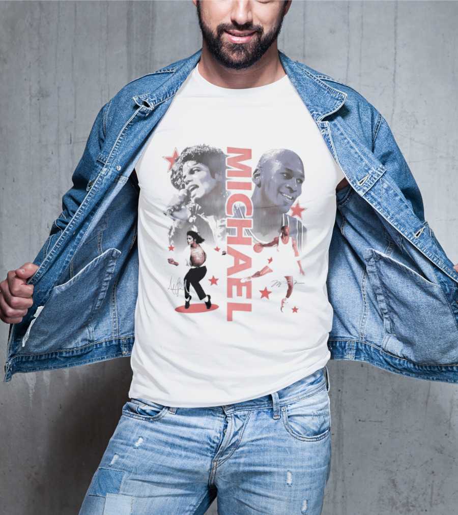 Michael Jordan Michael Jackson Two Legends Signatures Bootleg T-Shirt