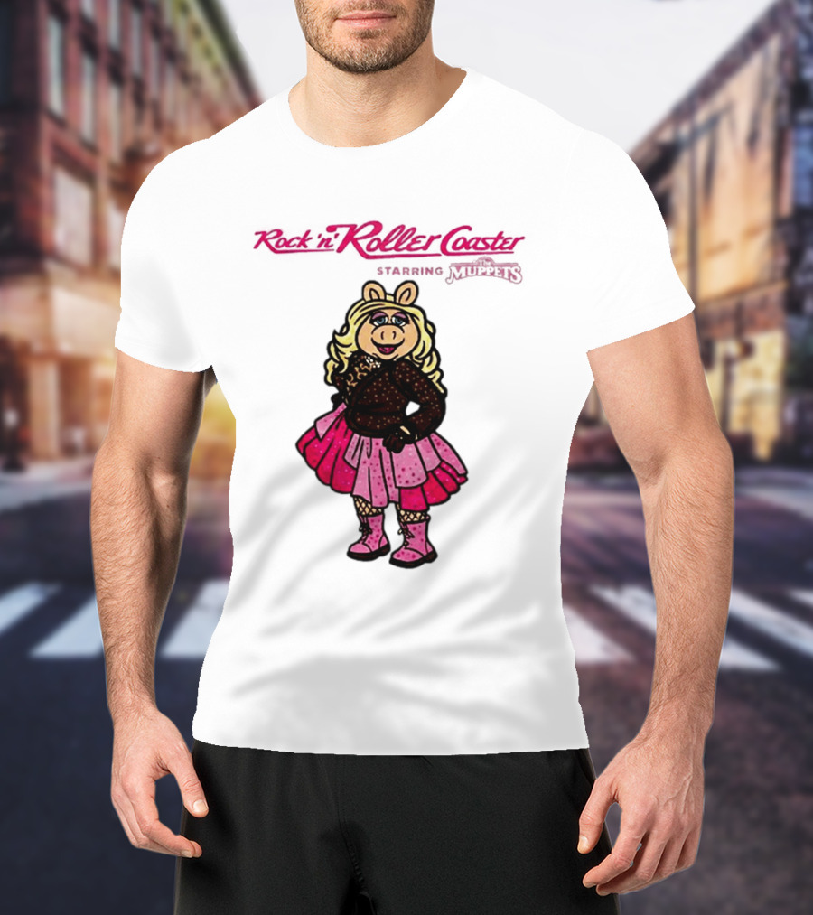 Miss Piggy Rockin' Roller Rhinestone Disney Muppets Couture Fashion T-Shirt