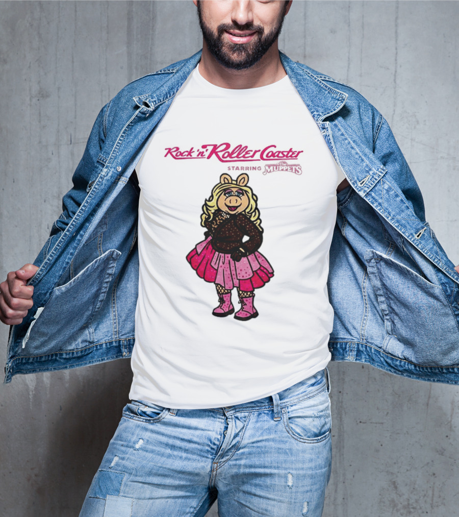 Miss Piggy Rockin' Roller Rhinestone Disney Muppets Couture Fashion T-Shirt