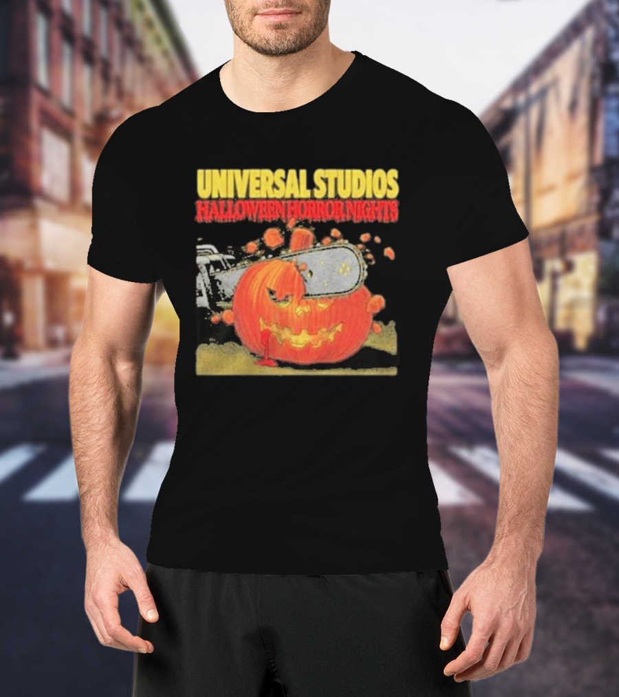 Universal Studios Halloween Horror Nights Pumpkin Chainsaw T-Shirt