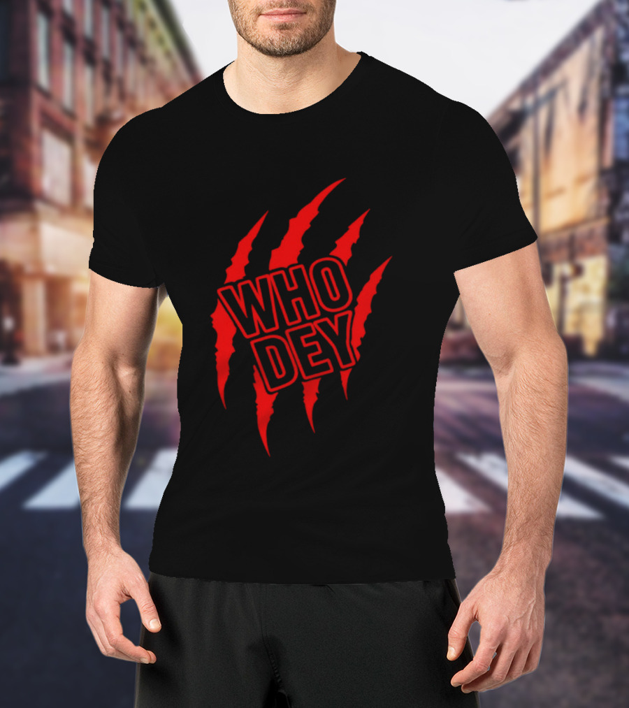 Who Dey Claw Cincinnati Bengals White Orange Black T-Shirt