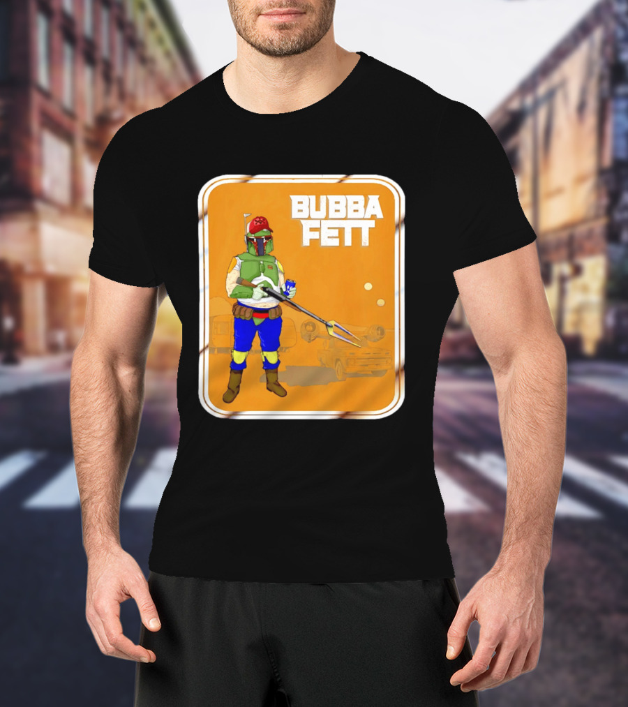 Bubba Fett Cartoon Camper And Spaceship T-Shirt