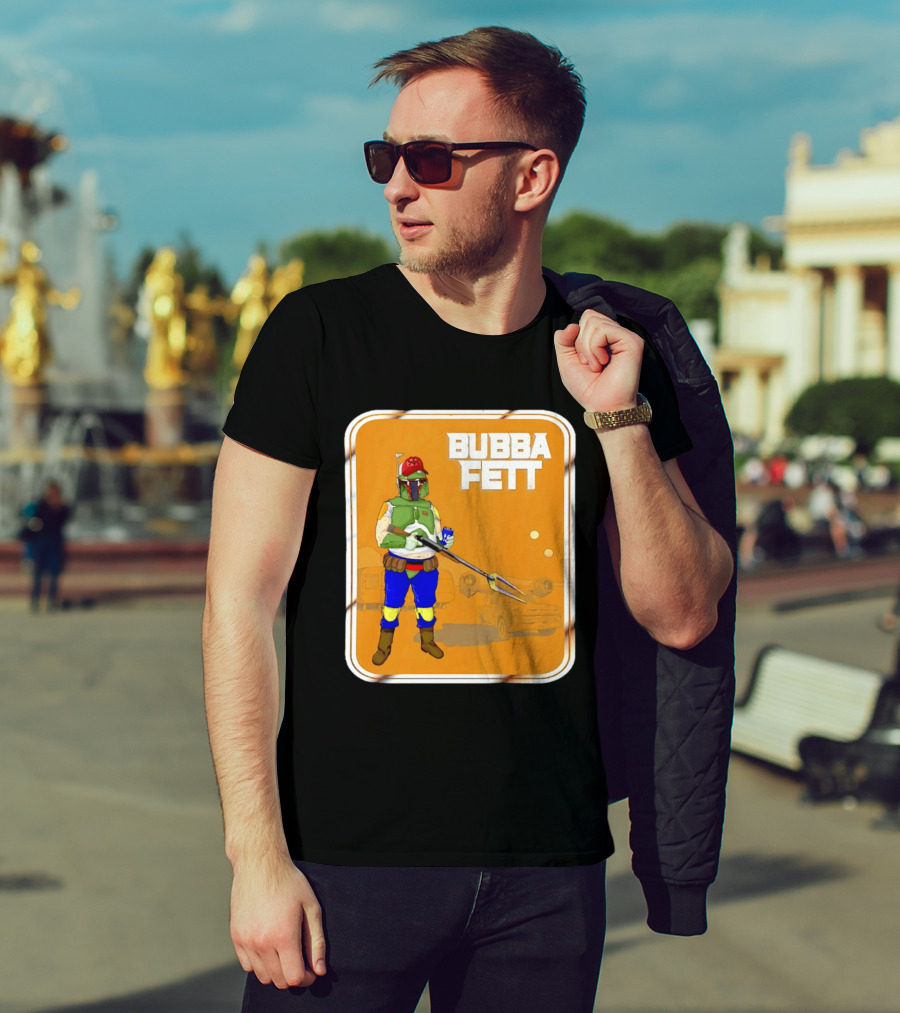 Bubba Fett Cartoon Camper And Spaceship T-Shirt