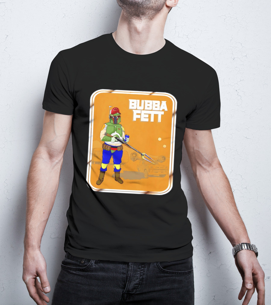 Bubba Fett Cartoon Camper And Spaceship T-Shirt