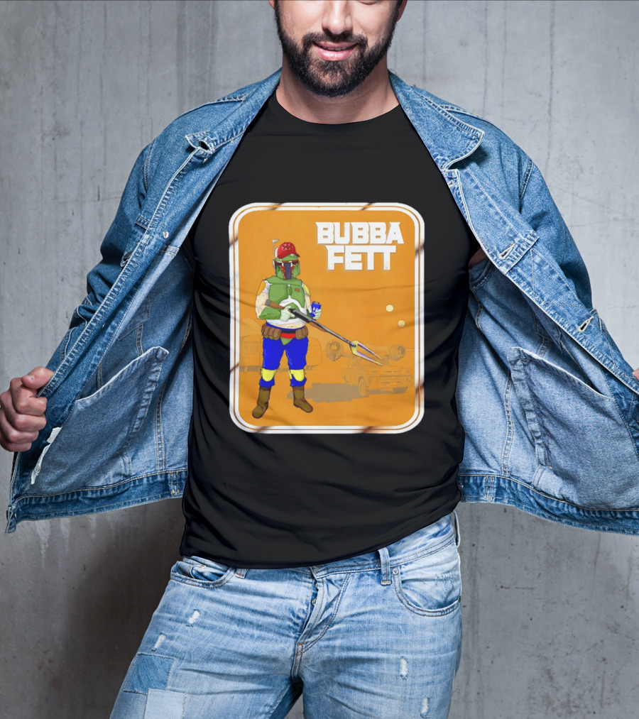 Bubba Fett Cartoon Camper And Spaceship T-Shirt