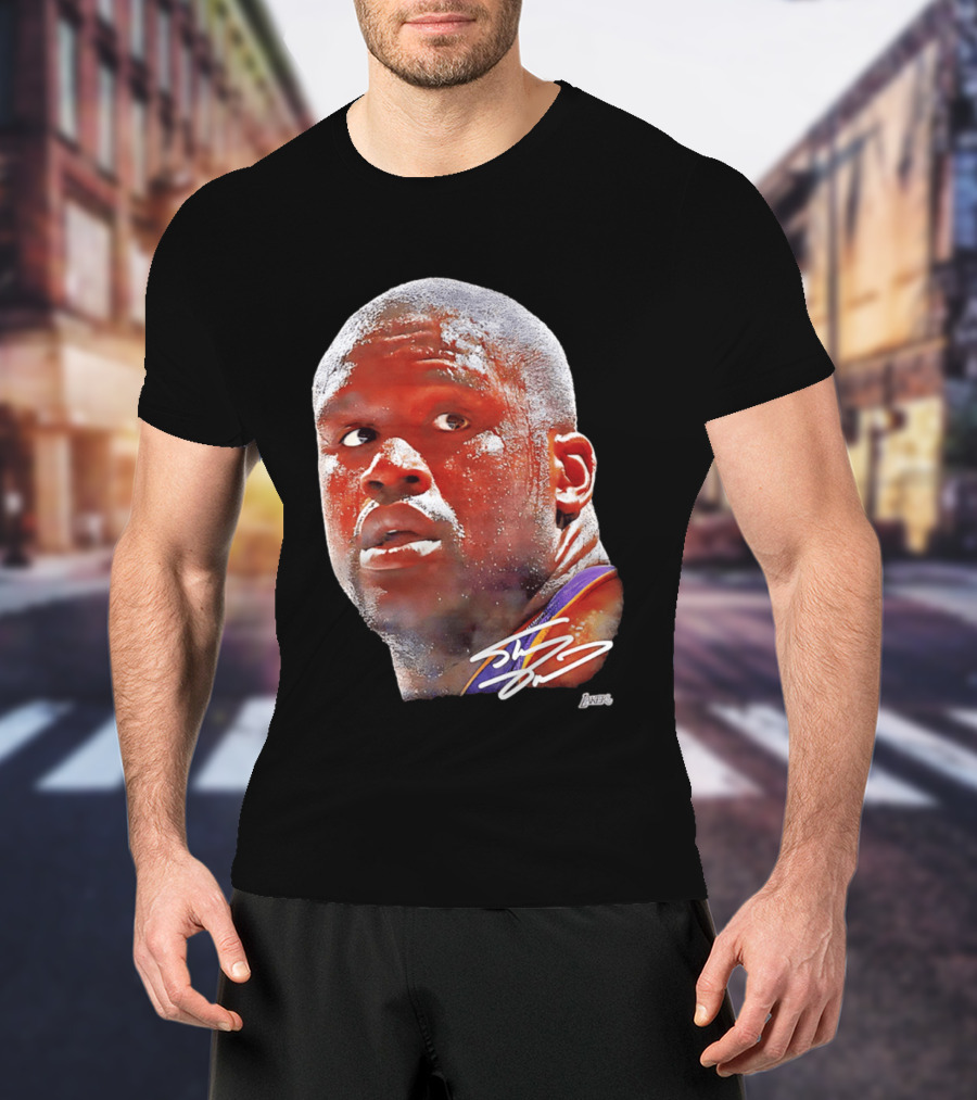 Los Angeles Lakers Shaquille O'Neal Signature Big Face Legends T-Shirt