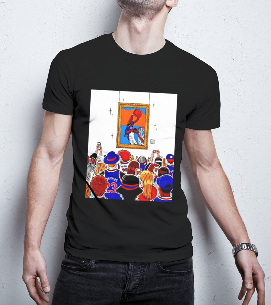 Mitchell Robinson New York Knicks Dunk Over Joel Embiid Crowd T-Shirt