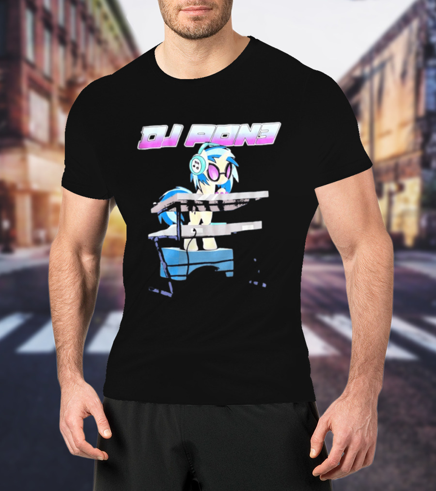 DJ Pon3 My Little Pony Character With Headphones And Turntable T-Shirt