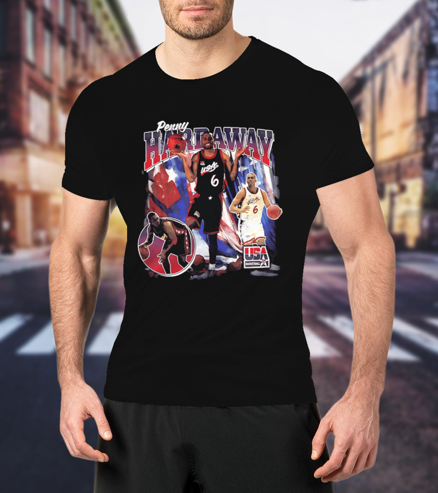 Penny Hardaway USA Basketball Legend Stars And Stripes USA Basketball T-Shirt