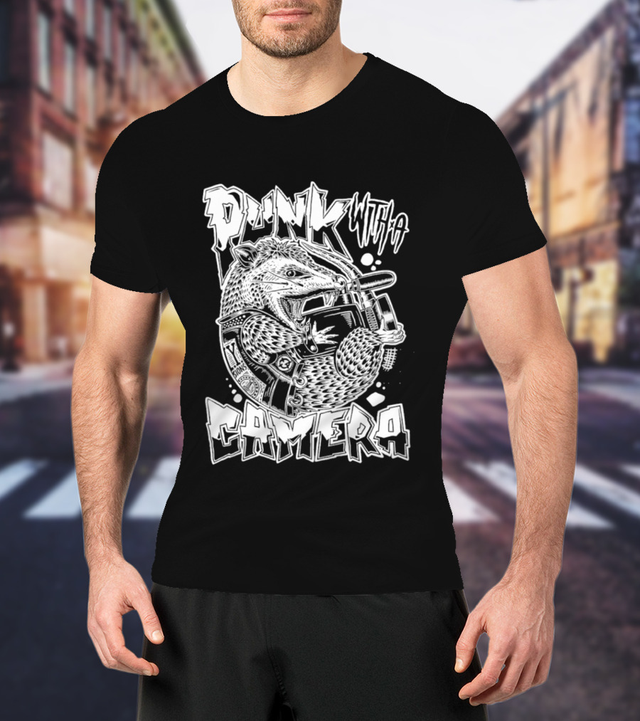 Punk With A Camera Punk Rock Possum T-Shirt