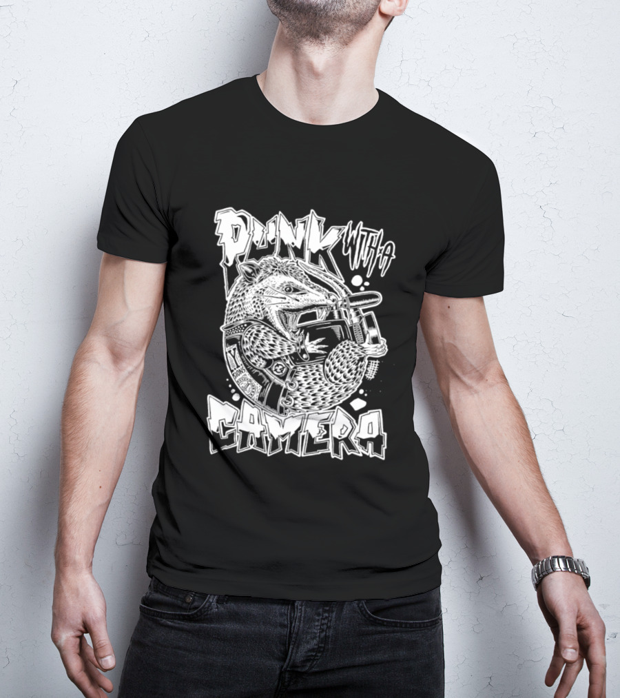 Punk With A Camera Punk Rock Possum T-Shirt