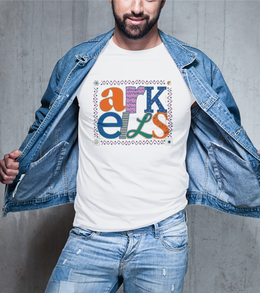 Arkells Colorful Hippie Font With Decorative Border T-Shirt