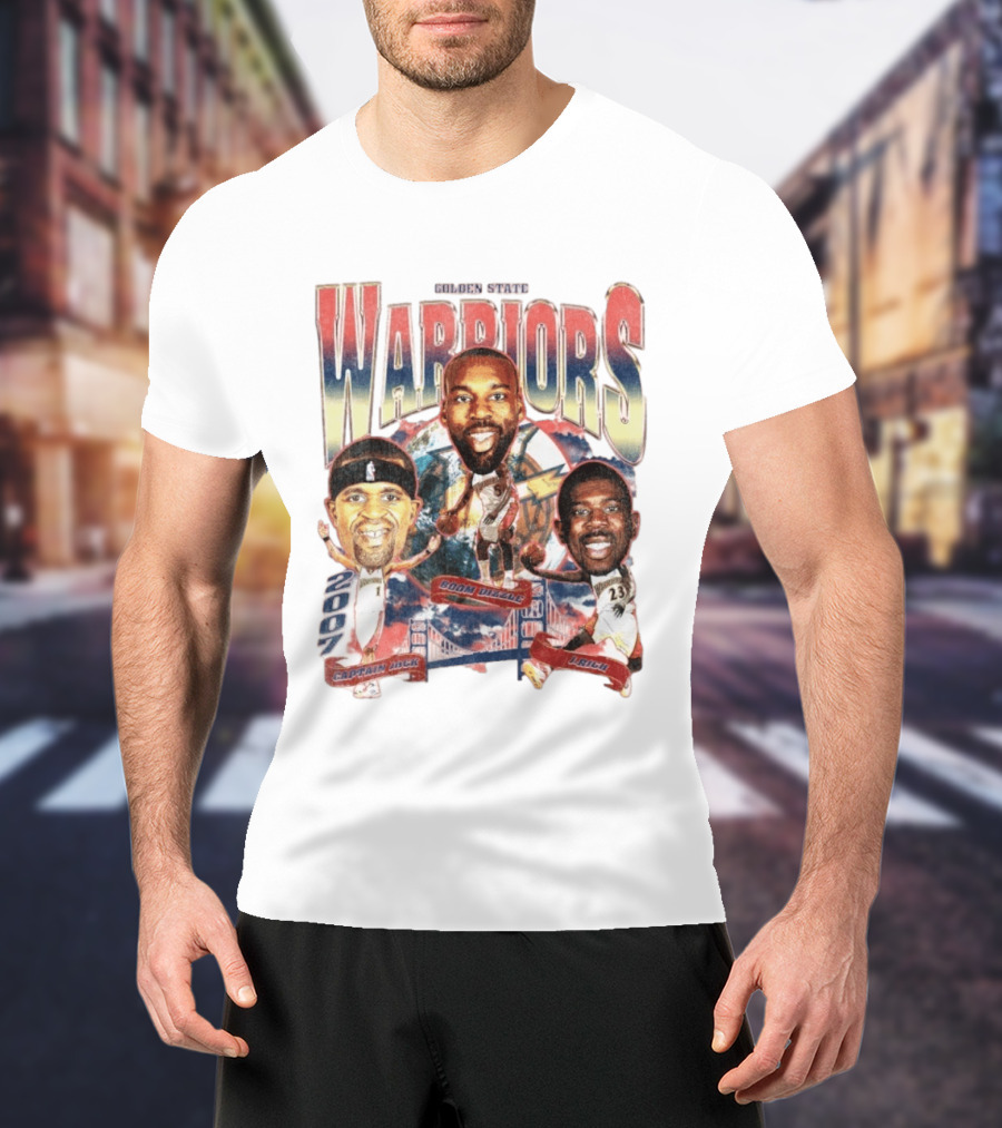 Golden State Warriors 2007 Captain Jack Boom Dizzle J Rich Basketball T-Shirt
