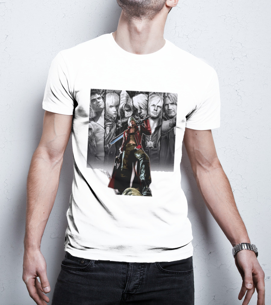 Dante Gen Devil May Cry Anime Collage Character Montage T-Shirt