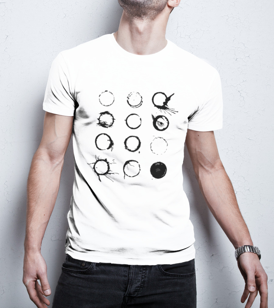 Periphery A Pale White Dot Coffee Ring Pattern Circles T-Shirt
