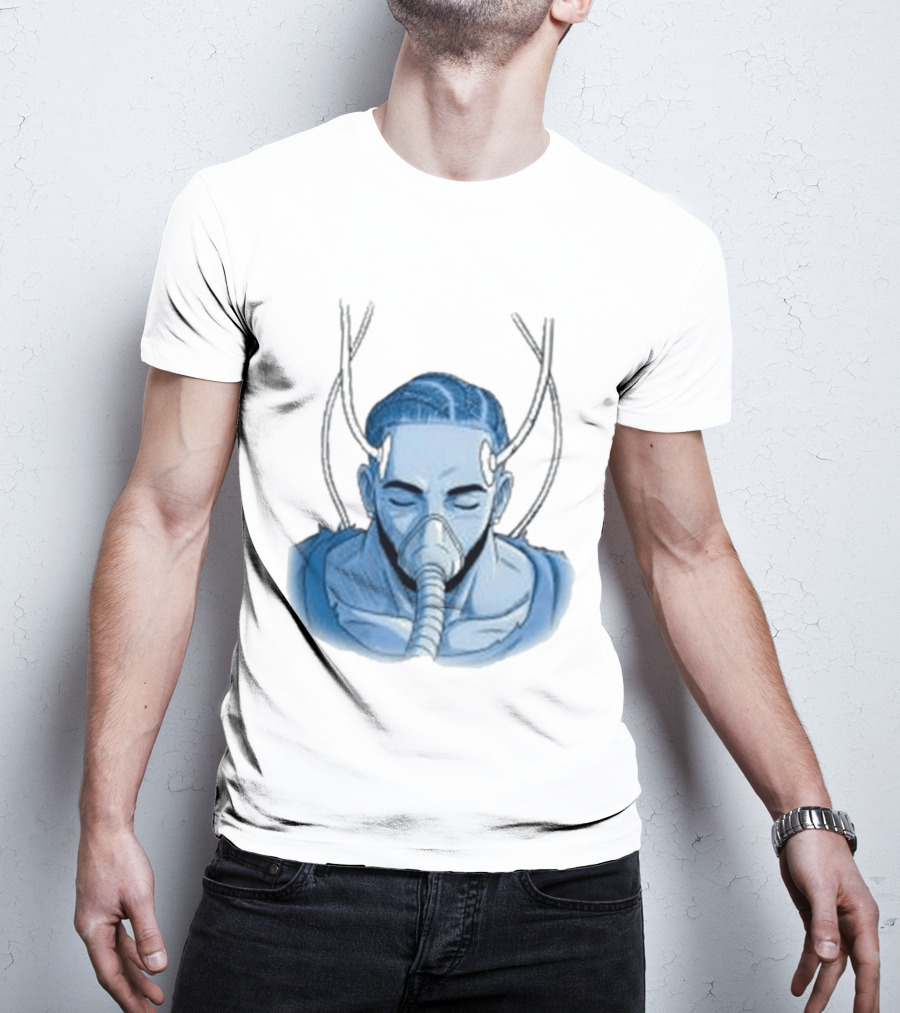 Reaven Leggenda Futuristic Masked Figure With Antlers T-Shirt