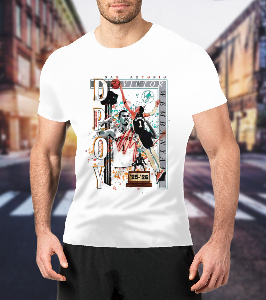 San Antonio Spurs DPOY Victor Wembanyama 25 26 T-Shirt