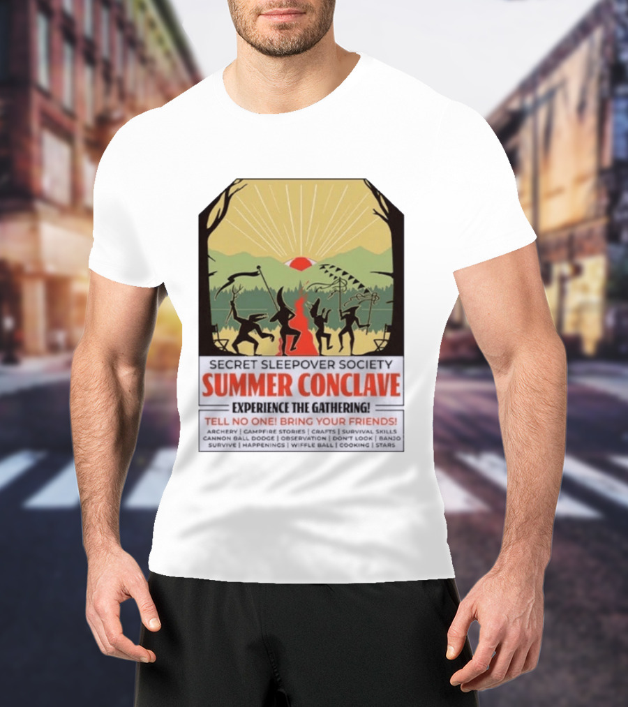 Secret Sleepover Society Summer Conclave Experience The Gathering Archery Campfire Stories Crafts Survival Skills T-Shirt