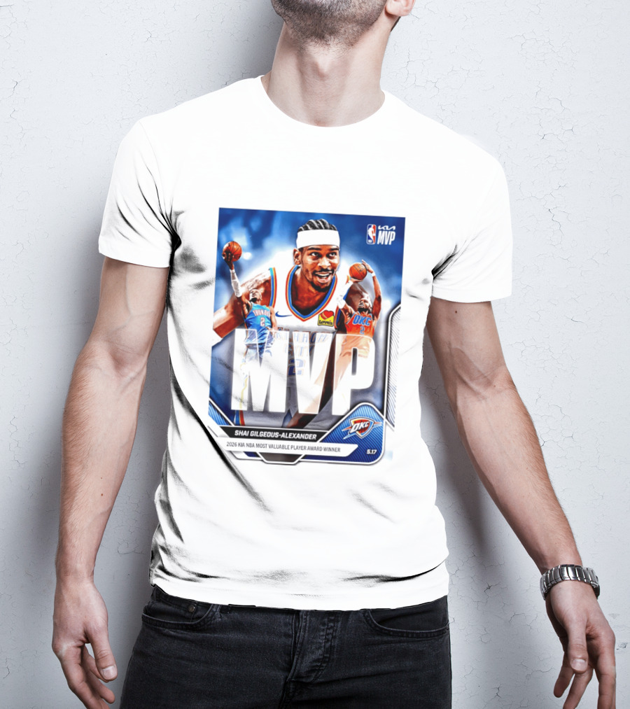 Shai Gilgeous Alexander Oklahoma City Thunder 2026 Kia NBA MVP Most Valuable Player Award Winner T-Shirt