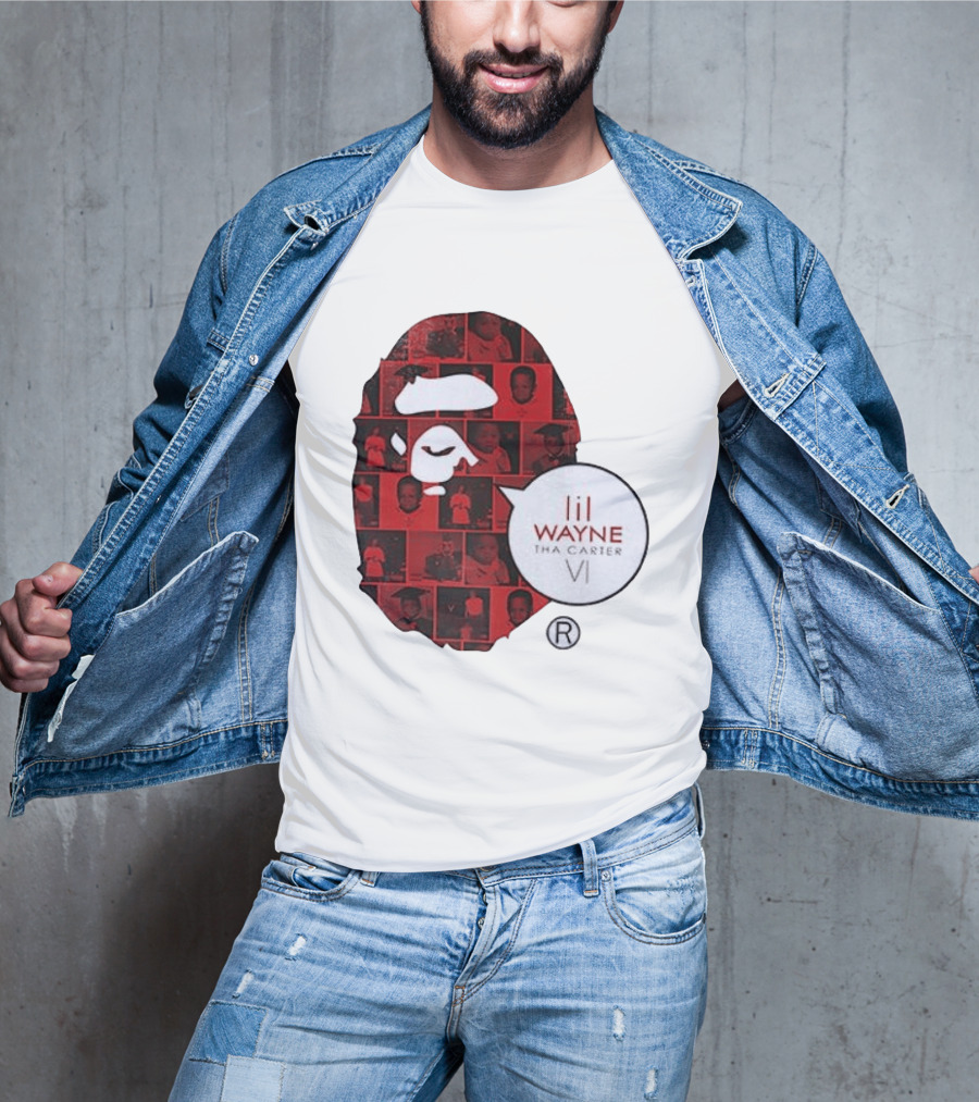 Lil Wayne Tha Carter VI BAPE Collaboration Red Photo Collage T-Shirt