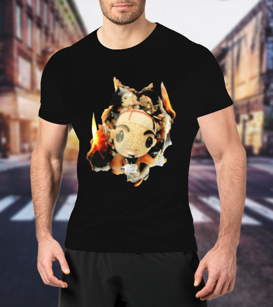 Street Mob Chuyin Los Locos Nunca Mueren Burning Plush Doll Fiery T-Shirt