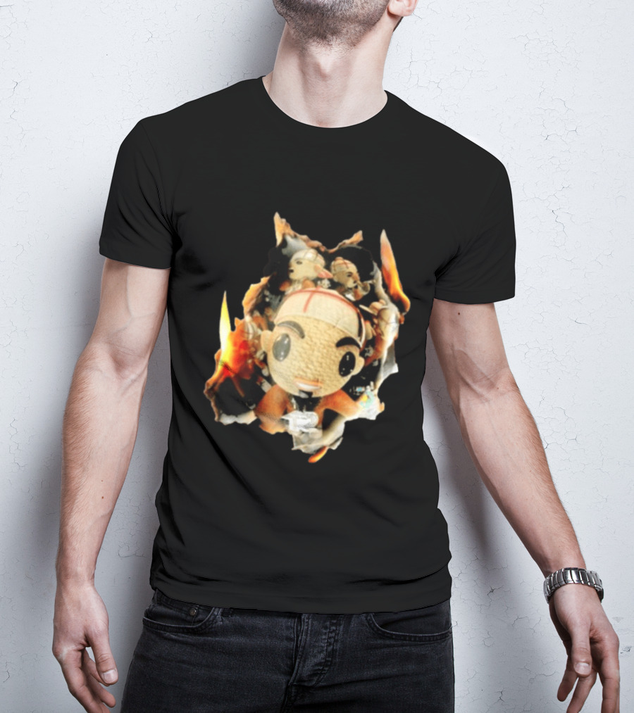 Street Mob Chuyin Los Locos Nunca Mueren Burning Plush Doll Fiery T-Shirt