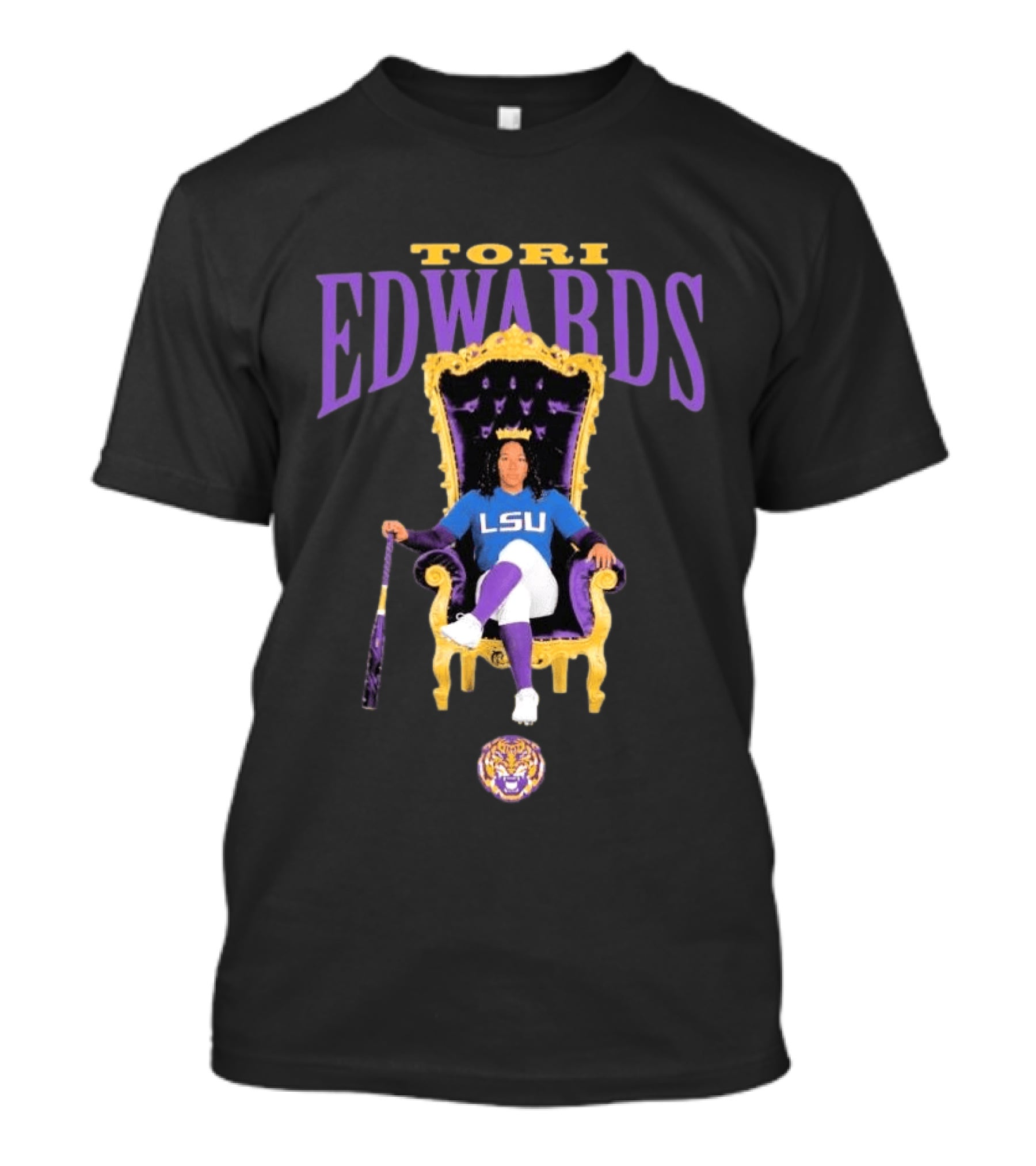 Tori Edwards LSU Tigers Softball Throne 2026 T-Shirt