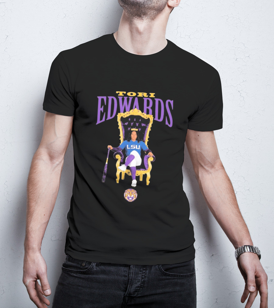 Tori Edwards LSU Tigers Softball Throne 2026 T-Shirt