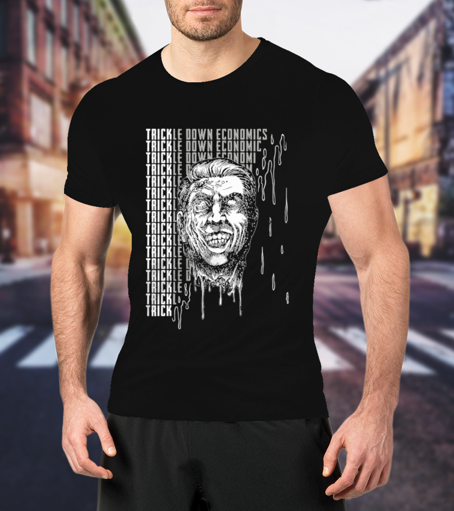 Trickle Down Economics Melting Face Concept T-Shirt