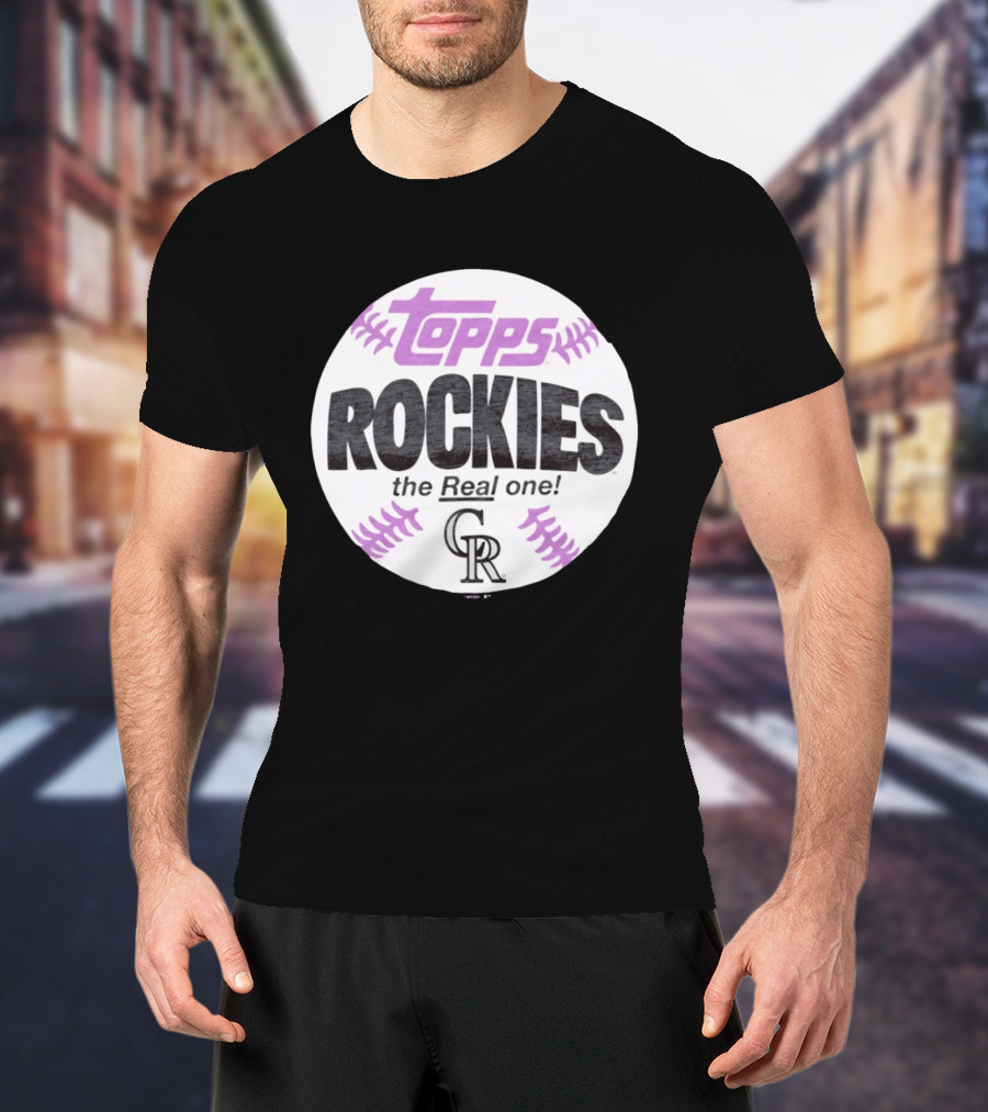 Topps Rockies The Real One Colorado Rockies MLB Baseball Card T-Shirt