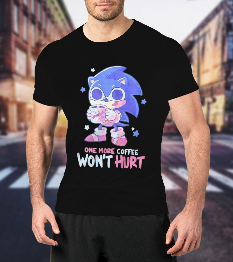 Sonic Hedgehog One More Coffee Won't Hurt Cartoon T-Shirt
