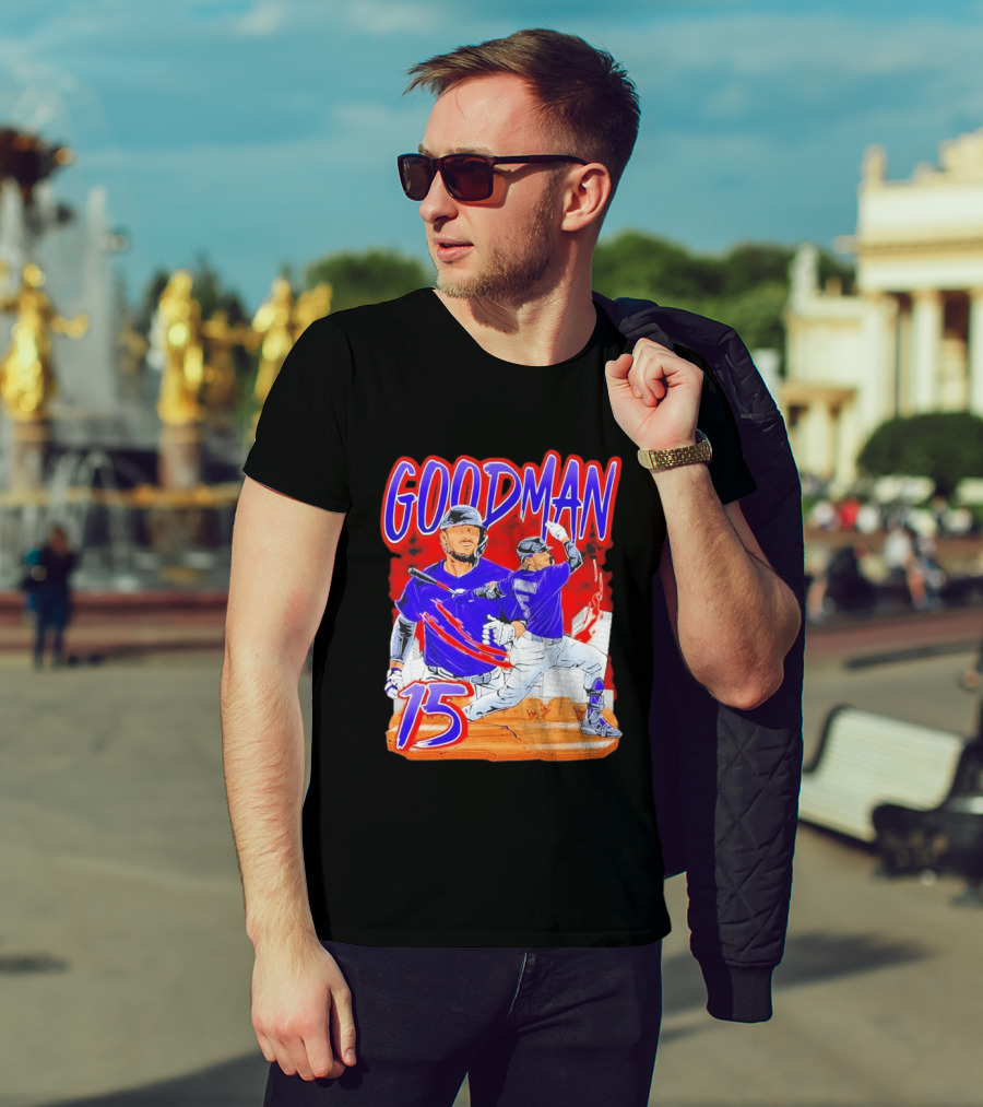 Goodman Baseball Action And Number 15 Illustration Euphoria Rise T-Shirt