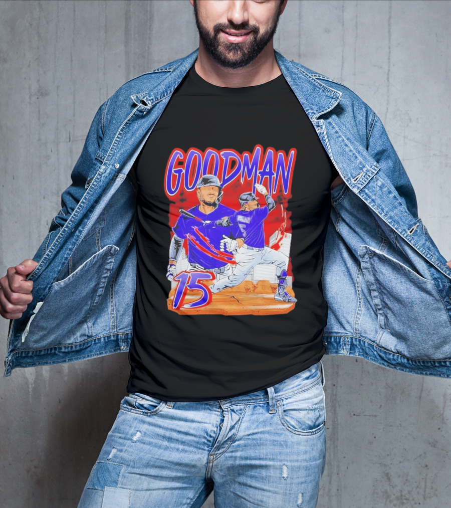 Goodman Baseball Action And Number 15 Illustration Euphoria Rise T-Shirt