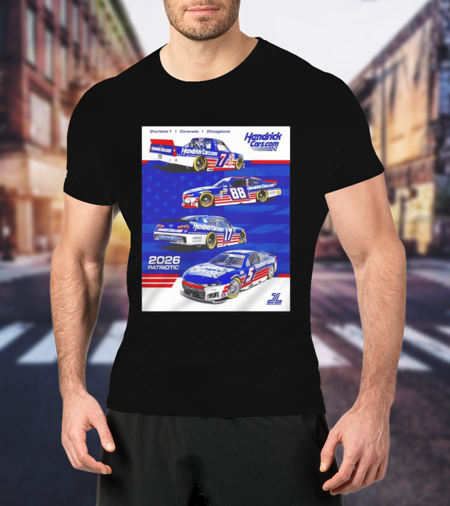 Hendrick Motorsports 2026 Patriotic NASCAR Cars Coronado Chicagoland T-Shirt