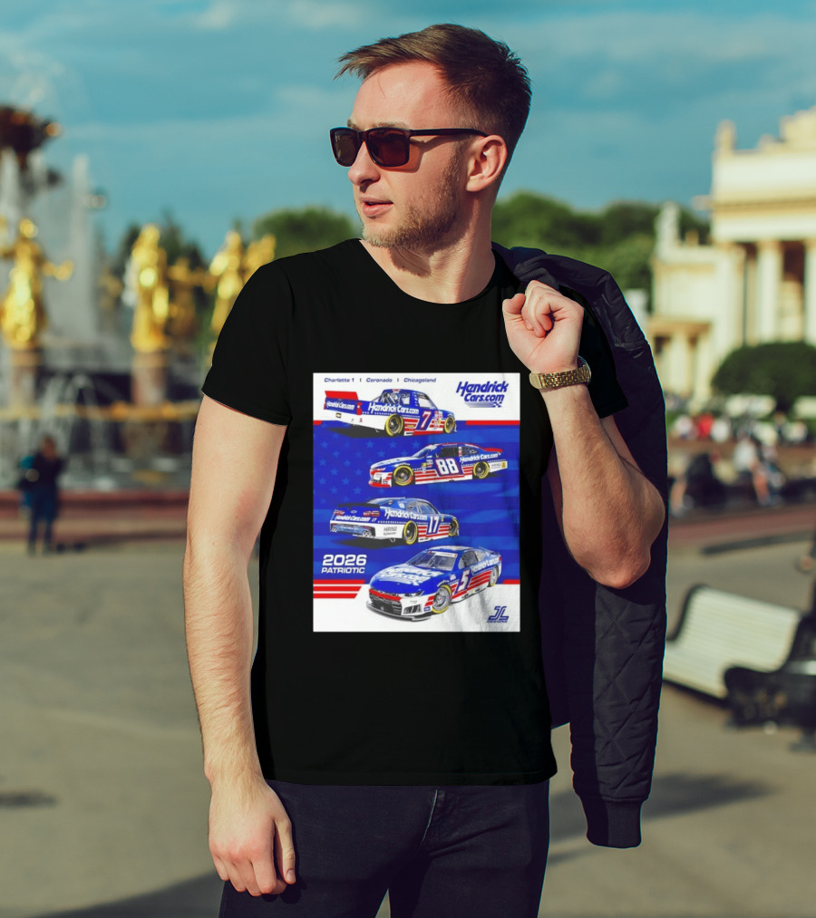Hendrick Motorsports 2026 Patriotic NASCAR Cars Coronado Chicagoland T-Shirt