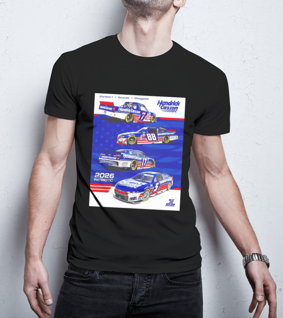 Hendrick Motorsports 2026 Patriotic NASCAR Cars Coronado Chicagoland T-Shirt