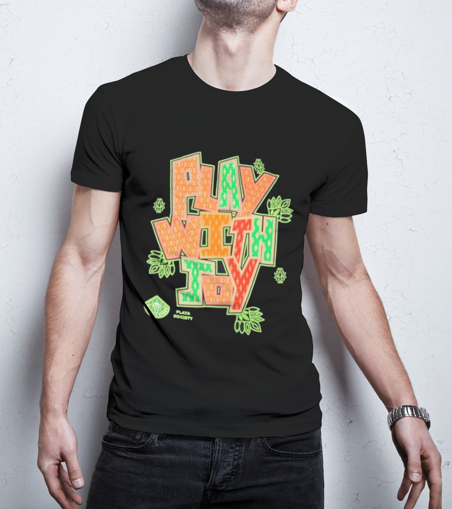 Playa Society Play With Joy WNBA Positive Energy Basketball T-Shirt