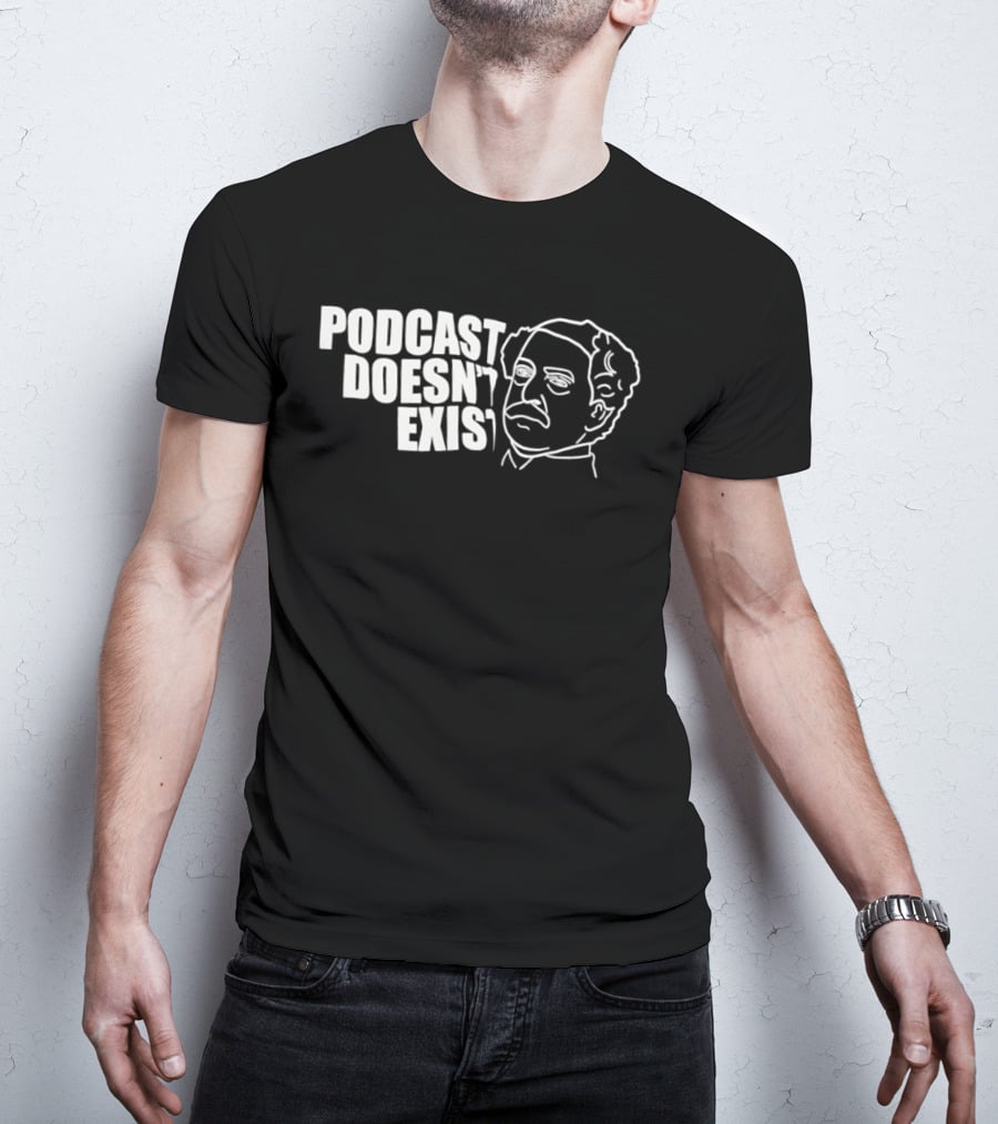 Podcast Doesn't Exist Vintage Minimalist Line Art Face T-Shirt