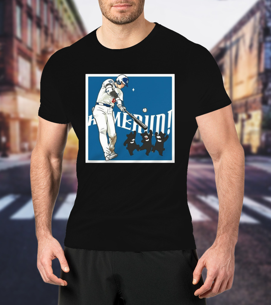 Shohei Ohtani Los Angeles Dodgers Home Run Anime Bears T-Shirt