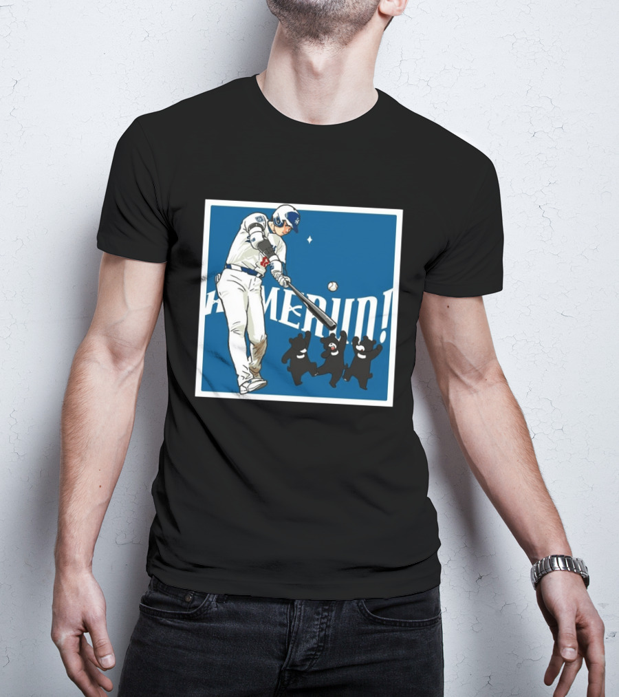 Shohei Ohtani Los Angeles Dodgers Home Run Anime Bears T-Shirt