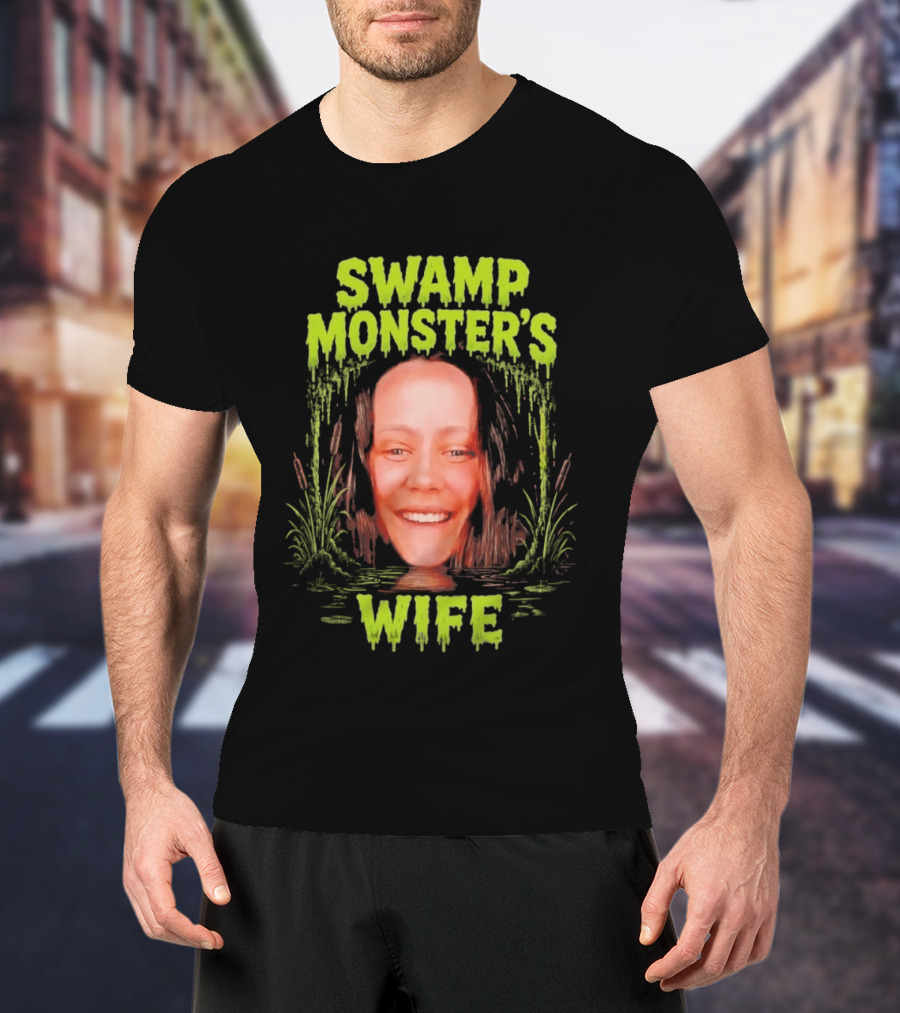 Swamp Monster's Wife Colorful Illustration With Smiling Face T-Shirt