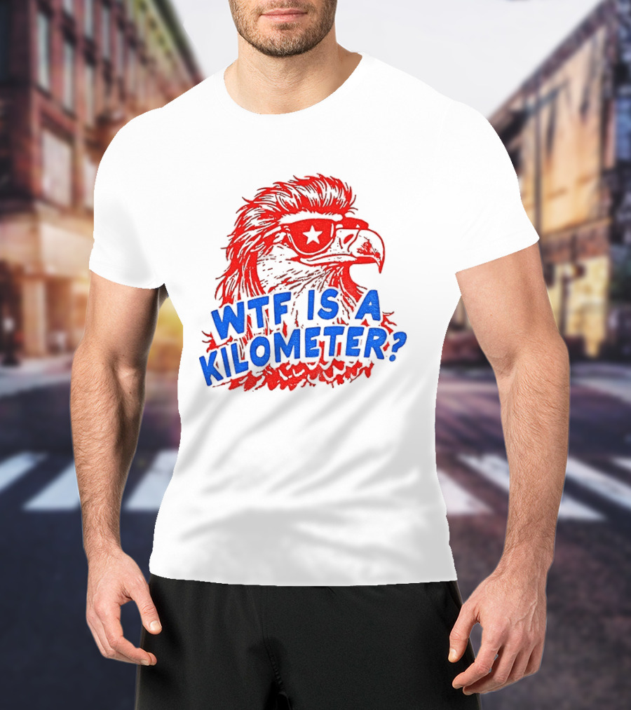 Wtf Is A Kilometer Firework Bald Eagle Star Glasses T-Shirt